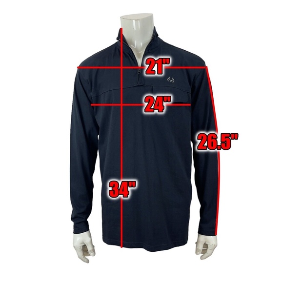 REALTREE® by STAGHORN 1/4 Zip Pullover Black Pocket Mens L - Picture 2 of 16